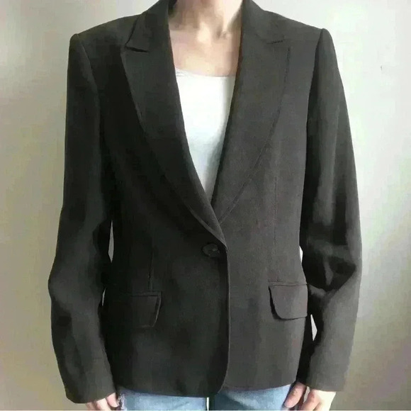 Vintage Jones New  York Women’s Grey Suit Workwear Capsule Wardrobe Blazer 12 - Picture 2 of 6